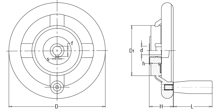 四幅圓輪緣手輪